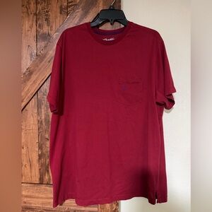 Caribbean Supima Men's Short-Sleeve Pocket Tee with Logo. Red Size XL
